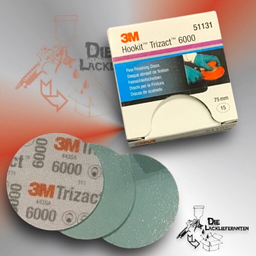 15x 3M Trizact, Feinschleifscheibe P6000 - 75mm #51131