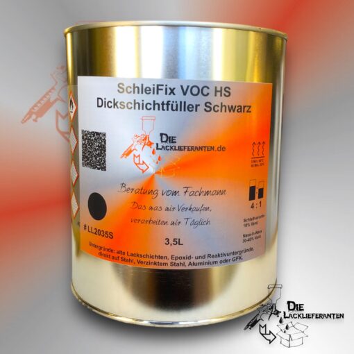 SchleiFix Dickschichtfüller 4:1 Schwarz 3,5L 5min bei 60°C / 15min bei 40°C #LL2035S